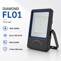Projecteur LED professionnel en alliage d'aluminium de 200 W, certifié IP66, pour l'éclairage extérieur des entrepôts, des stades sportifs, avec garantie de 5 ans