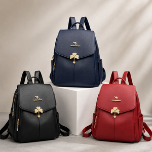 Fournisseur de sacs à <span class=keywords><strong>dos</strong></span> pour femmes avec fermoir trèfle, <span class=keywords><strong>sac</strong></span> à <span class=keywords><strong>dos</strong></span> multicolore en PU Litchi à faible MOQ (20 pièces) pour la distribution mondiale - Product Image 6