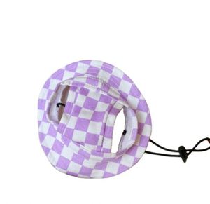 Sombrero para el sol para perro, sombrero para exteriores, estilo de impresión de vaca, patrón de tablero de ajedrez, sombrero para perro y gato - Product Image 2