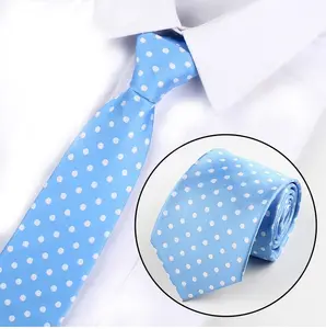 Nouvelle collection 2019 de cravate en polyester tissé de haute qualité pour hommes, nouvelle collection, tissu jacquard multicolore à pois, personnalisé