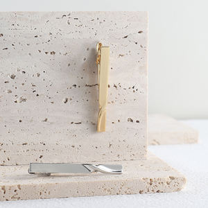 特殊デザイン合金材料ソリッドゴールドシルバーブラックカラーメッキタイバータイクリップ男性用 - Product Image 6