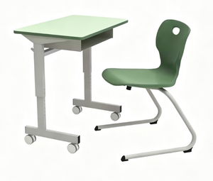 Ensemble bureau et chaise réglables en hauteur pour étudiants, table de classe mobile avec roulettes pour l'étude des enfants - Product Image 6