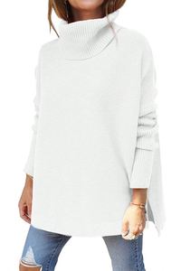 Pull en tricot décontracté pour femme, col rond, manches longues, surdimensionné, respirant, 2 pièces, J0199 - Product Image 4