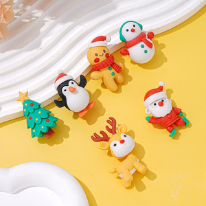 6 Piezas de Papelería Estudiantil, Borradores 3D Navideños con Diseño de Muñeco de Nieve, Pingüino, Hombre de Jengibre, Ciervo y Árbol de Navidad, Borradores de Dibujos Animados para Niños - Product Image 1