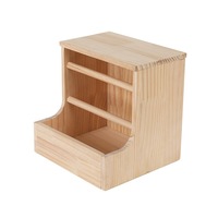 Mangeoire à foin en bois pour animaux de compagnie, gamelle d'alimentation pour lapins, boîte à nourriture pour chinchillas et cochons d'Inde, gamelle multifonctionnelle ouvrable, fournitures pour mangeoire à foin