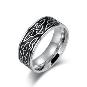Celtic Knot <b>Titanium</b> Steel <b>Ring</b> For <b>Men</b> Black Fashion Jewelry Gift - Product Image 5