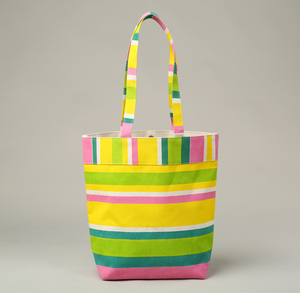Bolsas de Playa de Lona con Estampado de Conchas y Rayas, Diferentes Tipos de Asas - Product Image 3