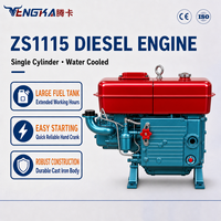 Moteur diesel monocylindre refroidi par eau Tengka ZS1115 20HP, prend en charge les plaques signalétiques et les logos personnalisés.