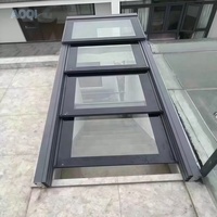 Mécanisme coulissant double pliage moderne et automatique pour lucarne de toit en verre télescopique pour escalier et sous-sol