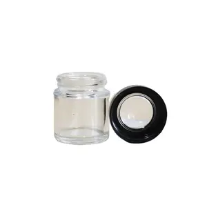 Factory Wholesale Empty Round 1oz 2oz 3oz 4oz Childproof Jar Stash Glass Concentrate Container Jar With Magnifying Lid