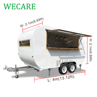 Wecare 400*210*210cm camion de nourriture personnalisé voiture à crème glacée mini remorque de nourriture chariot à café mobile