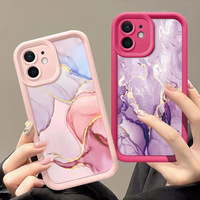 Nouvelle coque de téléphone portable antichoc en TPU avec motif marbre et protection d'objectif pour iPhone 11 12 13 14 15 16 17 18 Pro Max