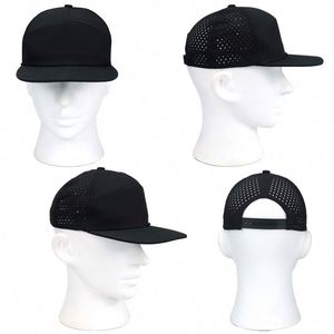 Custom 7-Panel Laser Cut Hole Mesh Golf <b>Cap</b> Rope Perforated Snapback Sports Baseball <b>Cap</b> <b>Flat</b> Brim Street Style Common Unisex - Product Image 3