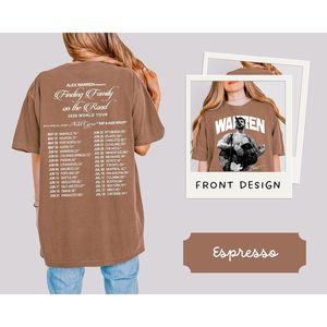 เสื้อยืดทัวร์ Alex Warren 2026 สำหรับผู้หญิง ผ้าฝ้ายเจอร์ซีย์ 100% พิมพ์ลายโลโก้ ทรงปกติ ชุดคอนเสิร์ต สไตล์ดนตรี สีดำ - Product Image 5