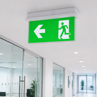 Lumière de signalisation d'urgence rechargeable 2W, autonomie de 3 heures, étanche IP65, panneau de signalisation de sécurité LED pour bâtiment commercial
