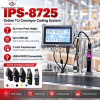Imprimante TIJ IPS-8725 25,4 mm, Imprimante TIJ en ligne, Imprimante jet d'encre TIJ 25,4 mm, Machine de codage 600 DPI pour applications codes-barres QR et cartons