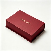 Boîte cadeau magnétique rouge pliable de luxe en carton rigide avec fermeture aimantée solide, boîte en carton recyclable