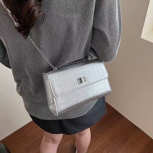 Mini bolso de cadena cuadrado estructurado texturizado con correa ajustable - Product Image 2