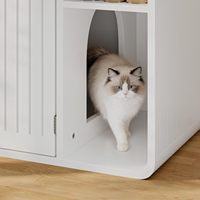 Enclos pour litière de chat en bois moderne, multifonctionnel, meuble de salon blanc