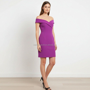 Vestido Mini Personalizado con Hombros Descubiertos para <span class=keywords><strong>Mujer</strong></span>, Vestidos de Cóctel de <span class=keywords><strong>Noche</strong></span> para Damas - Product Image 3