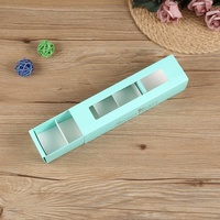 Boîte à macarons de luxe pour dragées de mariage, emballage chocolat, 4/5 compartiments, style tiroir, boîte cadeau en papier avec fenêtre transparente
