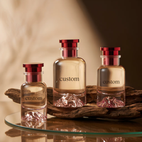 Flacon de parfum de luxe personnalisé en verre ambré 100 ml, base en forme de montagne, flacon de parfum vide avec vaporisateur, accepte l'impression de logo personnalisé