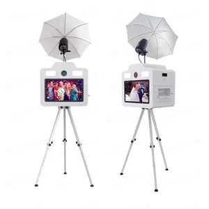 Rétro 21.5 pouces appareil photo reflex numérique instantané DNP DS620 imprimante adaptée Photobooth pour la fête mariage Selfie Photo Booth Box