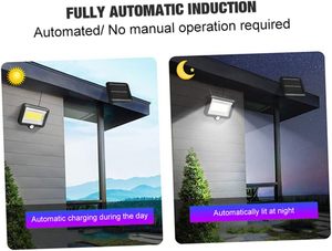 Lampe murale solaire LED COB pour jardin extérieur avec capteur de lumière, étanche IP65, 30W, économie d'énergie, CRI élevé 90, 6000K, lumière du jour, dimmable - Product Image 2