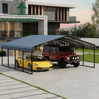 Abri de voiture en métal 20x20 pieds, best-seller direct d'usine, cadre en acier robuste, abri de voiture tout temps