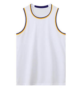 Maillot de <span class=keywords><strong>basket</strong></span>-ball personnalisé de haute qualité, imprimé et brodé, respirant, sans manches, en polyester/coton, style américain, pour équipe - Product Image 2