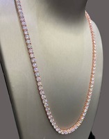 Chaîne cubaine en moissanite argentée la plus vendue, plaquée or 18 carats, personnalisable, micro-incrustée, pour hommes et femmes, style hip-hop, cadeau de mariage