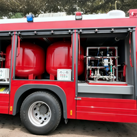 Camion-citerne de lutte contre l'incendie HOWO, nouveau modèle, diesel, 4000L, pour poudre sèche et produits chimiques, avec réservoir N2, transmission manuelle, 251-350HP, 4x2/6x4