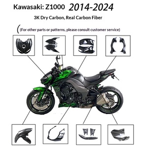 Panneau latéral de réservoir de carburant MXMOTOGP <span class=keywords><strong>Kawasaki</strong></span> Z1000 2014+ en fibre de carbone sèche 3K avec revêtement en poudre, garantie 1 an, accessoires pour <span class=keywords><strong>moto</strong></span> - Product Image 1