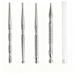 Stylo d'acupression double extrémité <span class=keywords><strong>en</strong></span> acier inoxydable, outil de stimulation des méridiens pour la réflexologie des pieds et du visage - Product Image 3