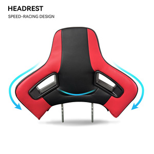 Reposacabezas Universal para Asiento de Carreras, PVC Rojo y Negro, Diseño Ajustable de Alta Velocidad para Asientos de Autos Deportivos - Product Image 1