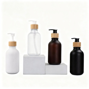 Sang Trọng 500Ml 16Oz Phổ Biến Lotion Xà Phòng Dispenser Hổ Phách Boston Chai Với Tre Bìa Bơm - Product Image 4