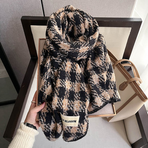 Mode hiver plus chaud tissé Plaid Pashmina châles pour femmes 65*200cm chaud sertissage écharpe étole <span class=keywords><strong>pied</strong></span> <span class=keywords><strong>de</strong></span> <span class=keywords><strong>poule</strong></span> cachemire écharpes - Product Image 1