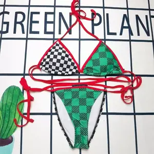 Trajes de Baño de Verano 2026, Nuevo Bikini de Moda para Mujer, Estampado Personalizado, con Tirantes Ajustables <span class=keywords><strong>y</strong></span> Abertura en la Espalda - Product Image 3