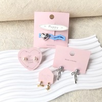 Exhibición de papel especial engrosada Rosa Cartón Logotipo personalizado Impresión Embalaje Anillo Pendientes Collar Clip de pelo Titular Tarjeta colgante