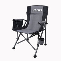 Chaise de pêche en métal portable de marque privée personnalisée sac de rangement avec accoudoir porte-gobelet chaise de plage pliante pour camping-pour parc et hôtel