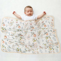 Couverture d'emmaillotage pour bébé personnalisée en fibre de bambou respirante et douce 90*90 CM pour nouveau-nés