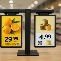 Label Harga LCD 10.1'' Poster Digital Warna Penuh Layar Label Rak Elektronik Layar Ganda Pengeras Suara Elektronik Dalam Ruangan
