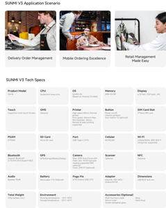 Sundi V3 V3H 6.75 "モバイル決済端末<span class=keywords><strong>Android</strong></span> 13ハンドヘルドQRコードスキャナーフードトラック - Product Image 6