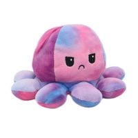 Jouet pour chien en peluche douce et mignonne, personnalisable avec logo du fabricant, modèle 2026, avec couineur, forme de pieuvre, réversible (expression et humeur changeantes), durable et résistant à la mastication
