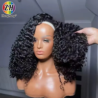 Venta al por mayor de productos: Peluca de media cabeza de cabello rizado birmano con cordón ajustable, peluca de cabello humano natural, peluca de media cabeza reversible.