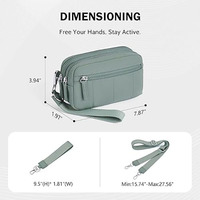 Sacs bandoulière légers en nylon pour femmes, pochette RFID avec portefeuille intégré, 4 fermetures éclair, organisateur de téléphone