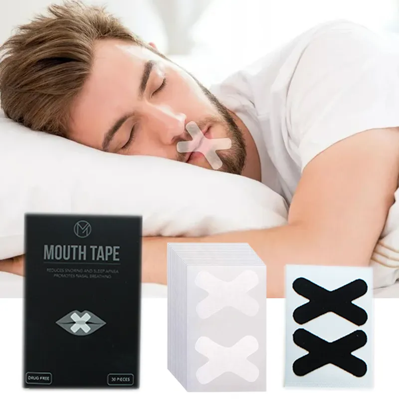 Trending Product X-Shape Mouth Tape Transparent Sleep Strips Hypoallergenic Anti Snore Sleeping Mouth Tape for Nasal Breathing