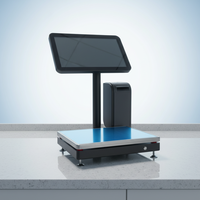 Terminal de point de vente tout-en-un avec écran de 15,6 pouces, balance intégrée 30 kg/5 g, fonction caisse enregistreuse, système d'exploitation Windows/Android, garantie 1 an