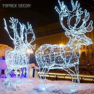 Toprex Decor Extérieur Décoratif 3D Led <span class=keywords><strong>Cerf</strong></span> Chiffres Motif Lumières Thème Centre Commercial De Noël - Product Image 5