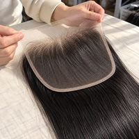 Penjualan Terlaris Tresli Hair Closure Yaki Straight Human Virgin Hair Lace Closure 4x4 5x5 6x6 7x7 HD Transparent Lace Closure Frontal